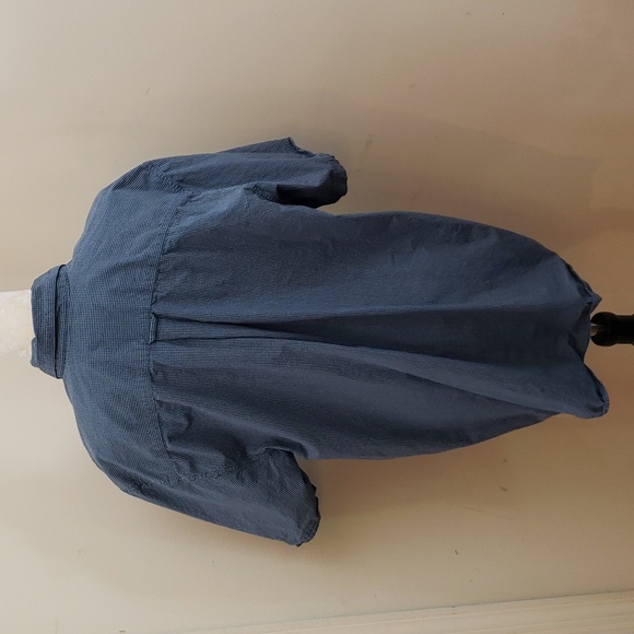 Columbia Blue and White Check Short Sleeve Button-Down Men's Shirt, Size Extra L - Picture 4 of 12